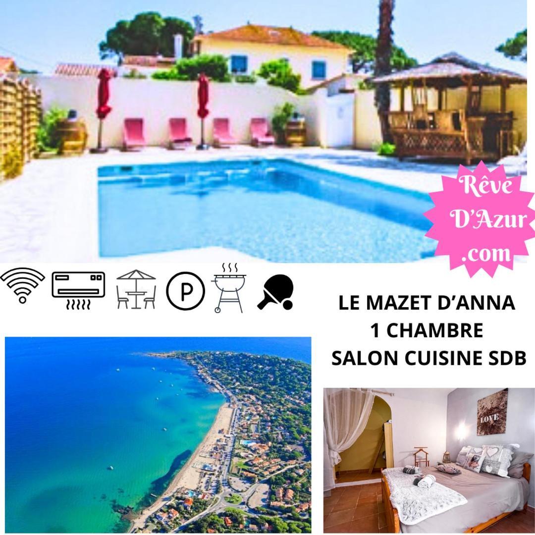 Reve D'Azur, Mazet En Bord De Mer, Parking, Piscine Partagee, Terrasse Bbq & Draps Inclus La Nartelle, 1 Salon, 1 Chambre, 1 Cuisine , 1 Sdb 圣马克西姆 外观 照片